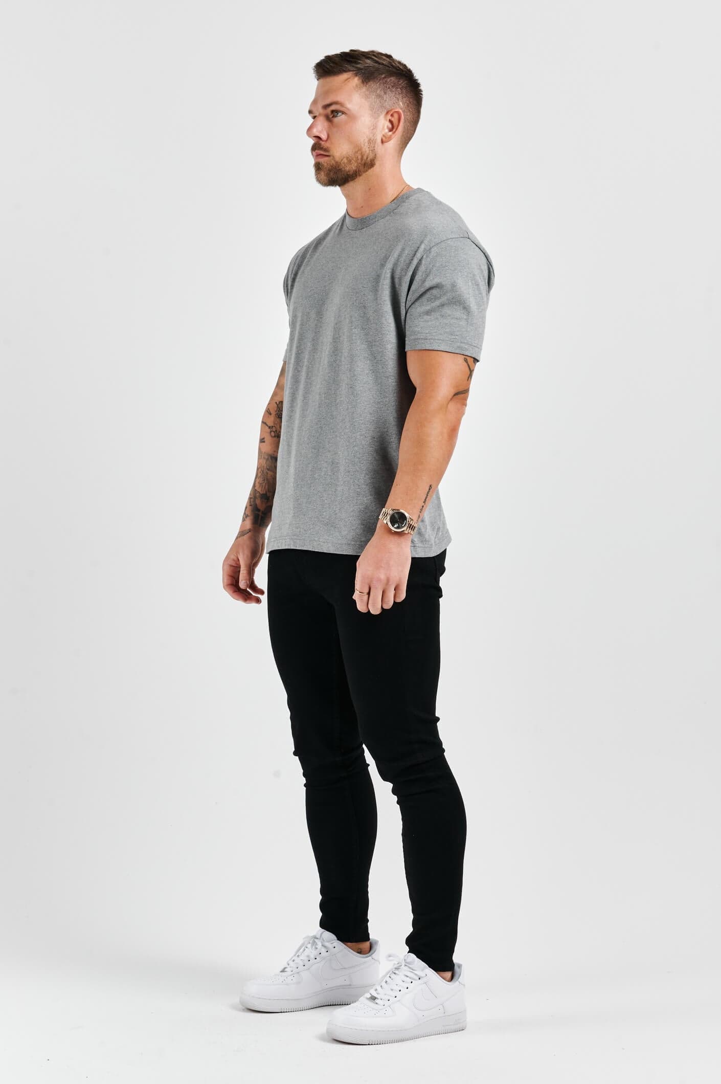 PREMIUM BASICS T-SHIRT - DARK GREY MARL