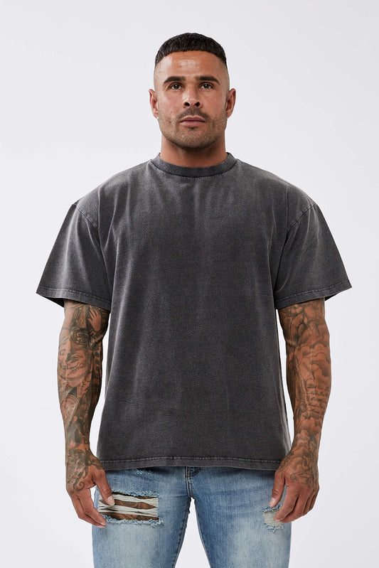 ELEVATE BASICS OVERSIZED T-SHIRT - WASHED GREY